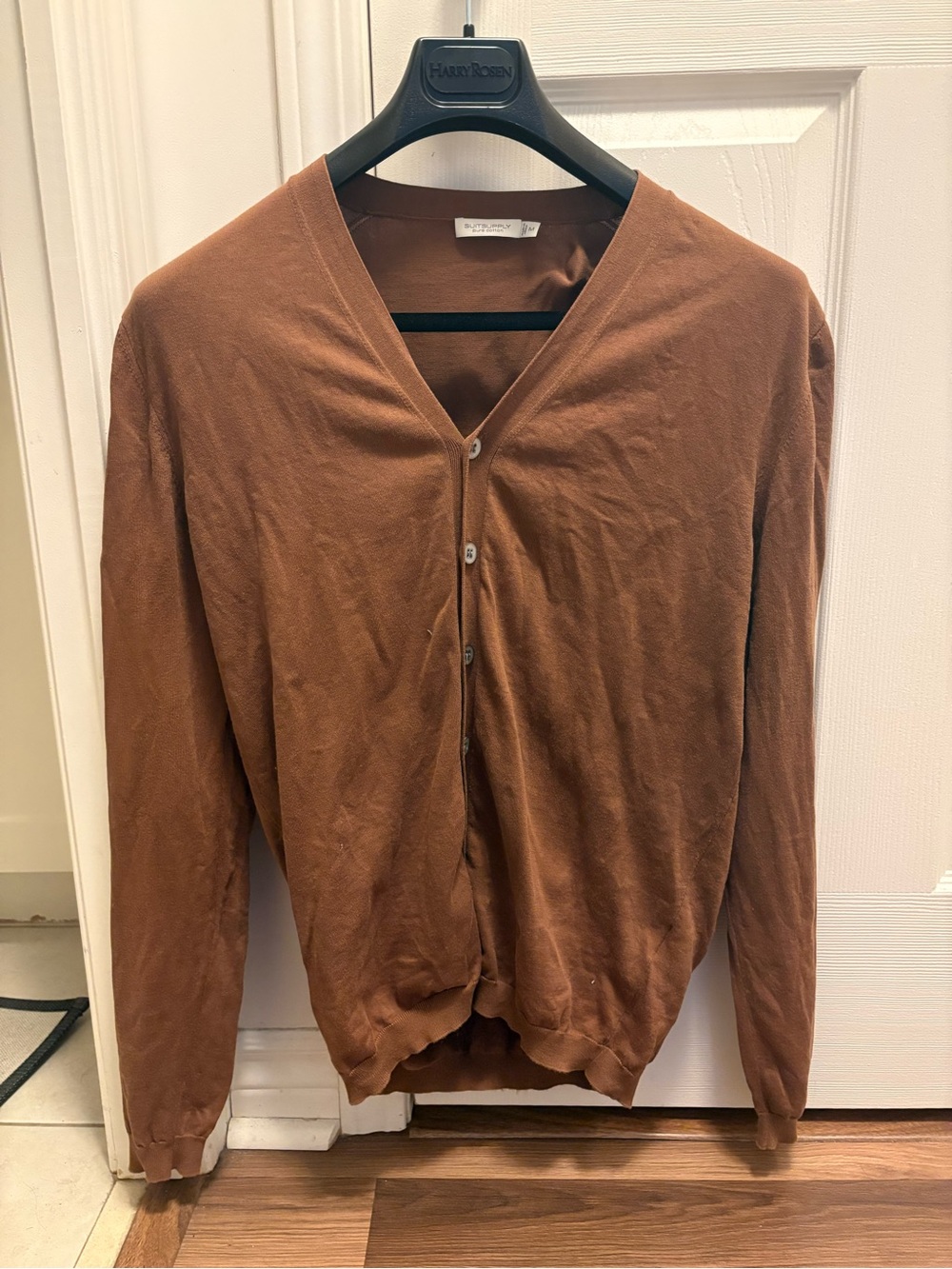 Suitsupply Men's Rust Brown V-Neck Cardigan